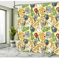 thumbnail image 5 of Ambesonne Cartoon Shower Curtain, Hippo Giraffe Koala, 69"Wx75"L, Multicolor, 5 of 5