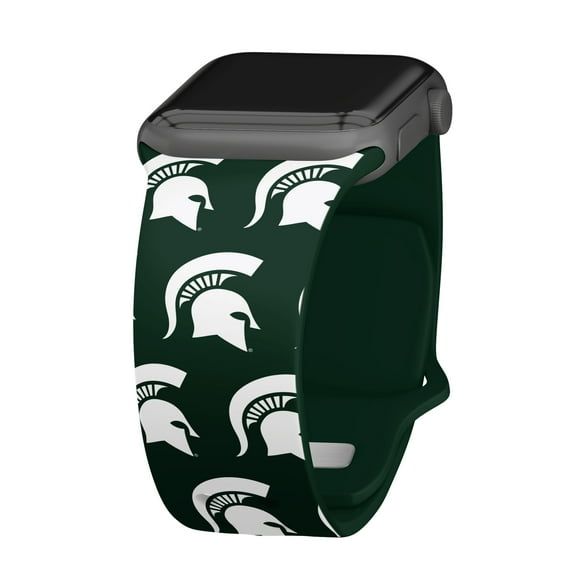 Michigan State HD Repeating Logo Unisex Watch Band for Apple Watch, 42/44/45/49mm(46mm Series 10) Long by Affinity Bands