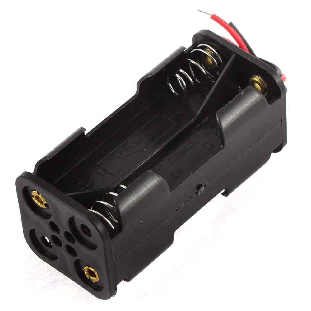Black Double Sided Batteries Holder Storage Case for 4 x 1.5V AAA