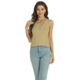 thumbnail image 6 of Womens V Neck Tank Tops 2024 Ribbed Knit Sleeveless Basic Shirt Trendy V Neck Buttons Summer Top, 6 of 6