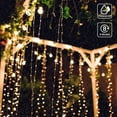 thumbnail image 6 of LINLIN Solar Curtain String Lights Outdoor,Waterproof 300LED Fairy Copper Wire Light Window Lights Twinkle Solar Lights 8 Modes Wedding Party Home Garden Bedroom Wall Decorations, 6 of 8