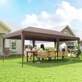 thumbnail image 2 of Outsunny 10' x 20' Outdoor Pop Up Canopy Tent W/ Carrying Bag, Coffee, 2 of 10