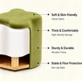 thumbnail image 5 of Casa Pura Furniture Olive Green Velvet Clover-Shaped Ottoman, 15.7 in, 250 lb Capacity, 5 of 7