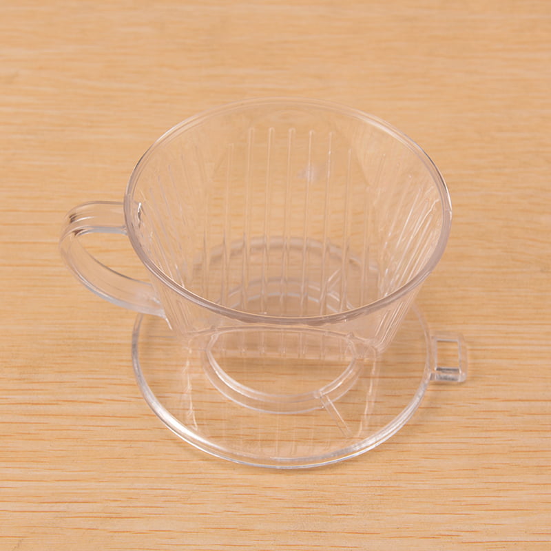 Clear Coffee Filter Cup Cone Drips Dripper Maker Brewers Holder Plastic Reusable 