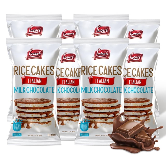 LIEBERS Dark Chocolate Rice Cakes, Kosher Certified Dairy Free, Gluten Free Snack (Dark Italian Chocolate) Pack Of 3