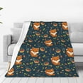 thumbnail image 4 of Salouo Cute plant fox Print Bed Blankets,Flannel Blanket Comfortable Air Conditioning Blanket Lightweight Blanket for Sofa Bed Travel & Couch -50"x40", 4 of 8