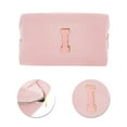 thumbnail image 4 of Unique Bargains 1 Pc Corduroy Rectangular Letter I Makeup Bag Pink, 4 of 5