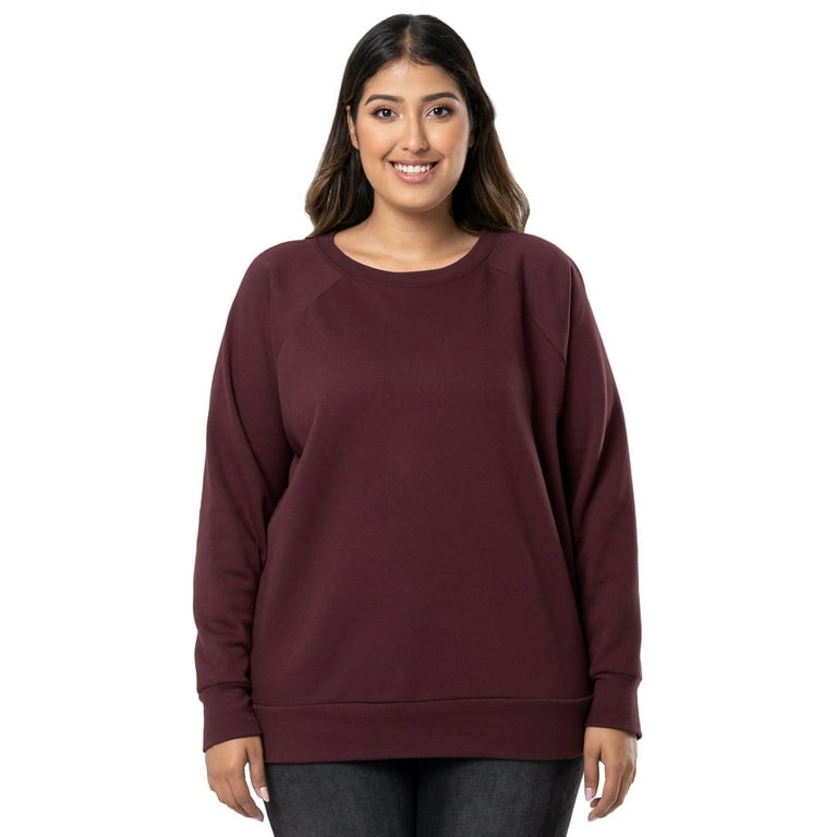Terra Sky Women s Plus Size Cotton Blend Fleece Sweatshirt 2 Pack Walmart