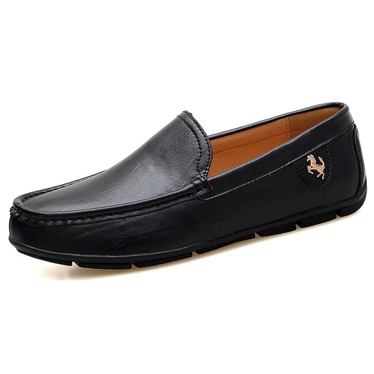 Go Tour Men\'s Casual Leather Fashion Slip on Loafers‎ Shoes Black 11 M Amazon.com | Go Tour Men main image 4