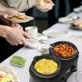 thumbnail image 5 of Sunvivi Double Slow Cooker,2 Pot Small Mini Crock Buffet Servers and Warmer,Dual Pot Oval Manual Slow Cooker with Adjustable Temp Removable Ceramic Pot,Stainless Steel, Total 2.5 Quarts Black, 5 of 10