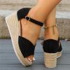 thumbnail image 3 of Woman Summer Sandals Open Toe Buckle Ankle Strap Espadrilles Platform Shoes for Casual, 3 of 6