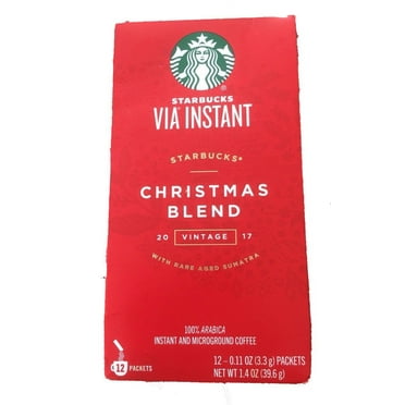 Starbucks Medium Roast Via 2016 Christmas Blend Ready Brew Instant Coffee 12 Pack
