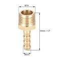 thumbnail image 2 of Brass Fitting Connector Metric M14x1.5 Male to Barb Hose ID 6mm 4 pcs, 2 of 3