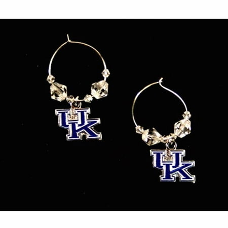 - NCAA Licensed Clear Bead Hoop Dangle Earrings (Kentucky Wildcats)