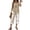 484#Brown, variant on Women's Casual 2 Piece Capri Lounge Set Printed Tiered Top Relaxed Wide Leg Capris Pants Resort Vacation Wear Army Green 2XL