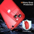 thumbnail image 3 of Shockproof Clear Case for iPhone 14, [Not Yellowing] [10FT Military Drop Protection] Hard Clear Back Four Corner Airbags Drop Protection Phone Cover, 6.1 inch, Red, 3 of 14