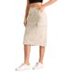 thumbnail image 4 of Falda Midi de Mujer Inspire Chic, Cintura Alta, Espalda Elástica, de Pana, Talla XS, Color Crema, 4 of 6