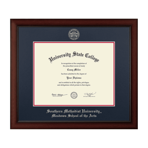 Framerly - SMU Arts Diploma Frame with Navy and Red Mat