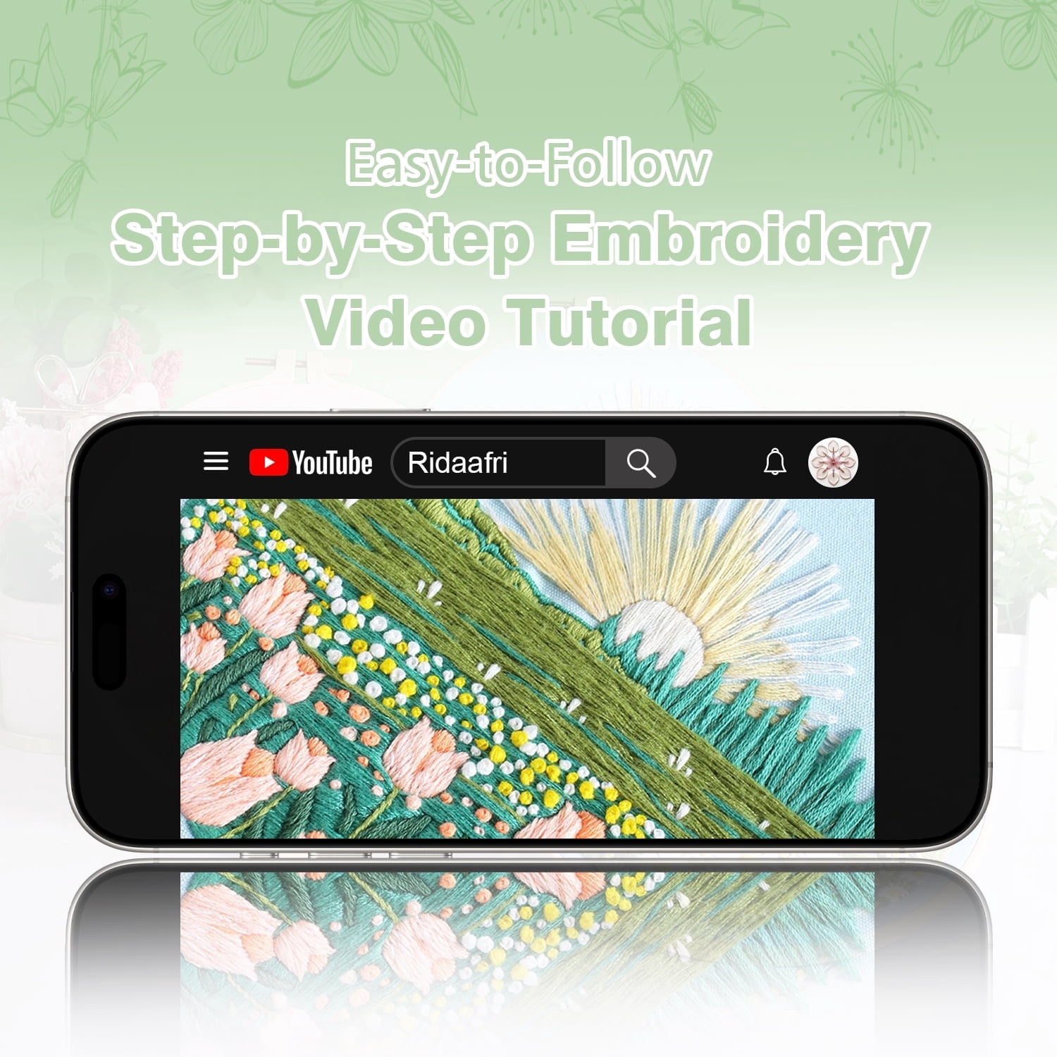 RidaaFri 3 Sets Floral Embroidery Kit Beginners, DIY Adults Craft Set, Step-by-Step Guide Video