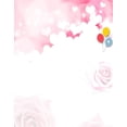 thumbnail image 1 of BSDHOME Polyester Love Heart Balloon Pink Rose Flowers Photography Backdrops Photo Props Studio Background 5x7ft, 1 of 2