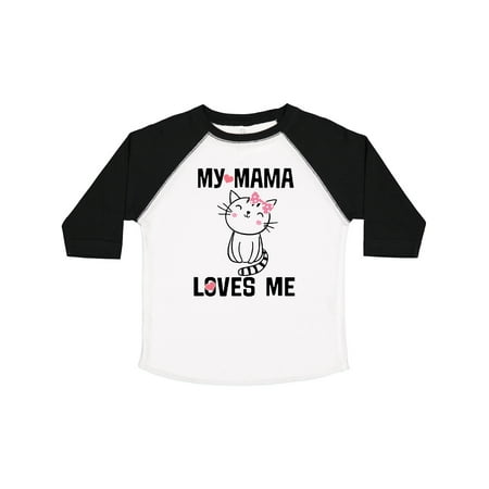 

Inktastic Mama Loves Me Girls Kitty Gift Toddler Toddler Girl T-Shirt