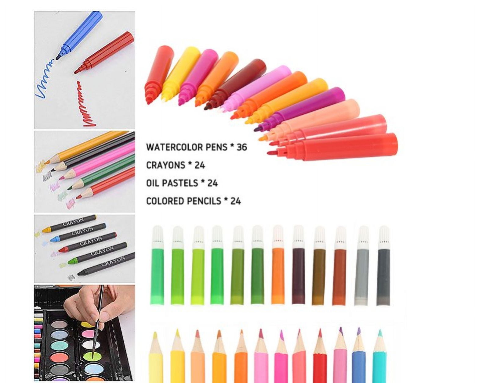 random 134 Colors) Student Drawing Crayons Set Art Supplies Children's  Watercolor Pens