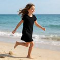 thumbnail image 6 of Grblisyd Girls Dress Crew Neck Short Sleeve Casual Dress Kids Summer Solid Color Loose Midi Dress with Pockets, 6 of 6