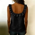 thumbnail image 5 of ClodeEU Women's Cute Square Neck Ruffle Trim Tank Top, Casual Sleeveless Blouse Black,Women's Plus M, 5 of 8