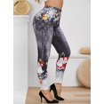 thumbnail image 1 of 3D Print Jeggings Tamaño de Papá Noel del copo de nieve Campanas de Navidad Plus Rosegal Leggings de talla grande, 1 of 5