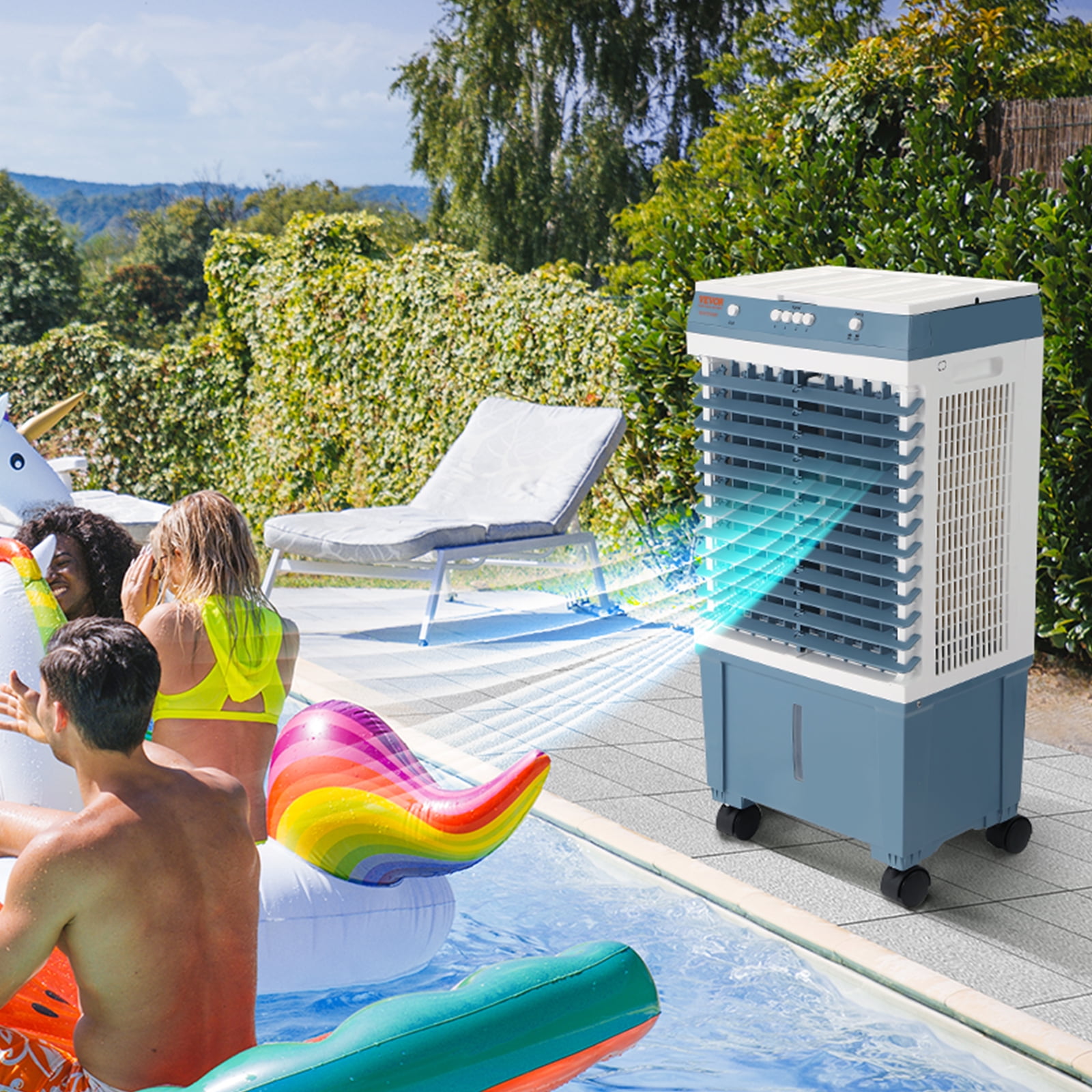 BENTISM Evaporative Cooler Swamp Cooler 3in1 1400 CFM 5 Gal Air Humidifier Home