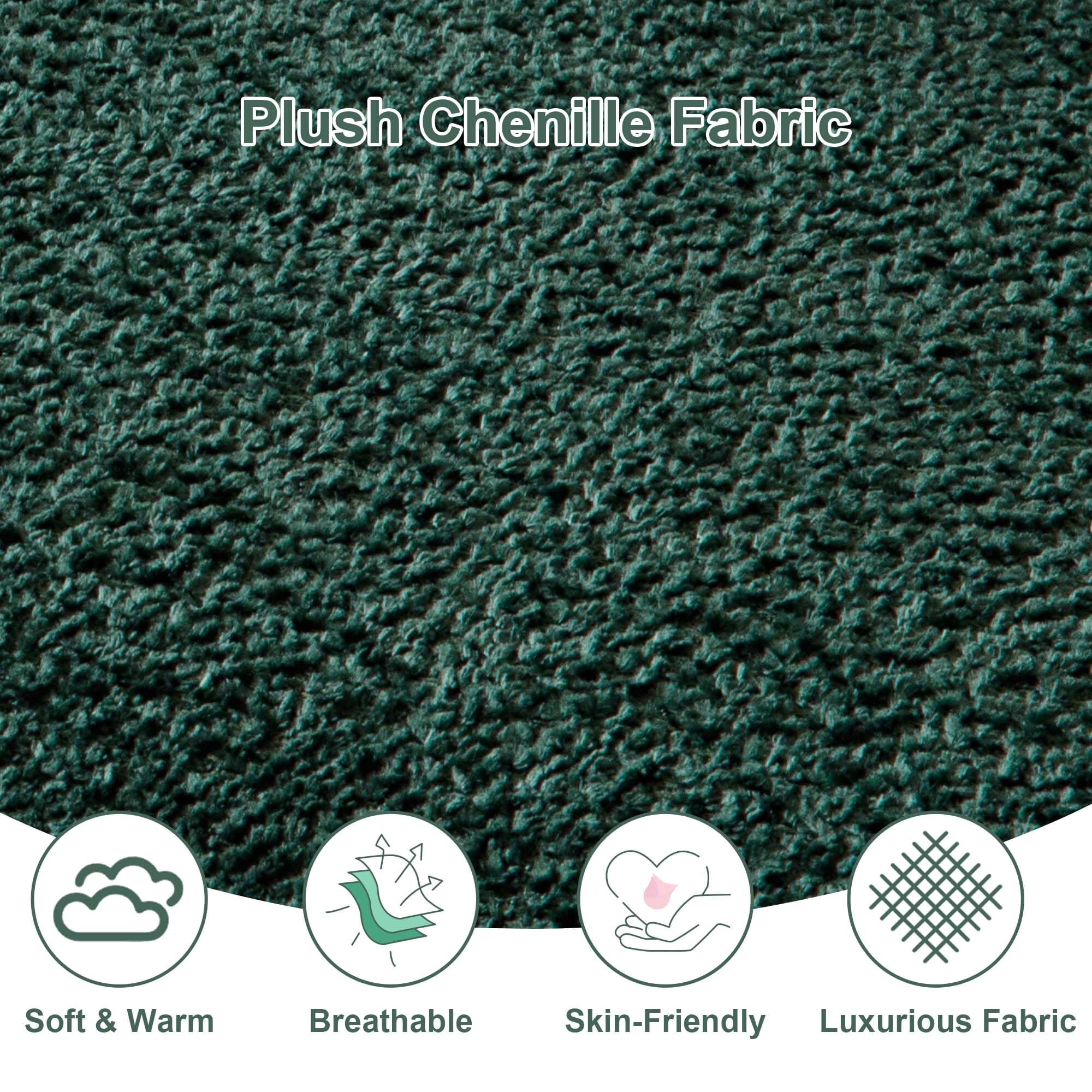 GNIXUU 112" Oversized Sectional Sofa Cloud Couch for Living Room, Modern Chenille L Shaped Couch, Comfy Boucle Modular Sofa Sleeper with Moveable Ottoman & Memory Foam (Green)