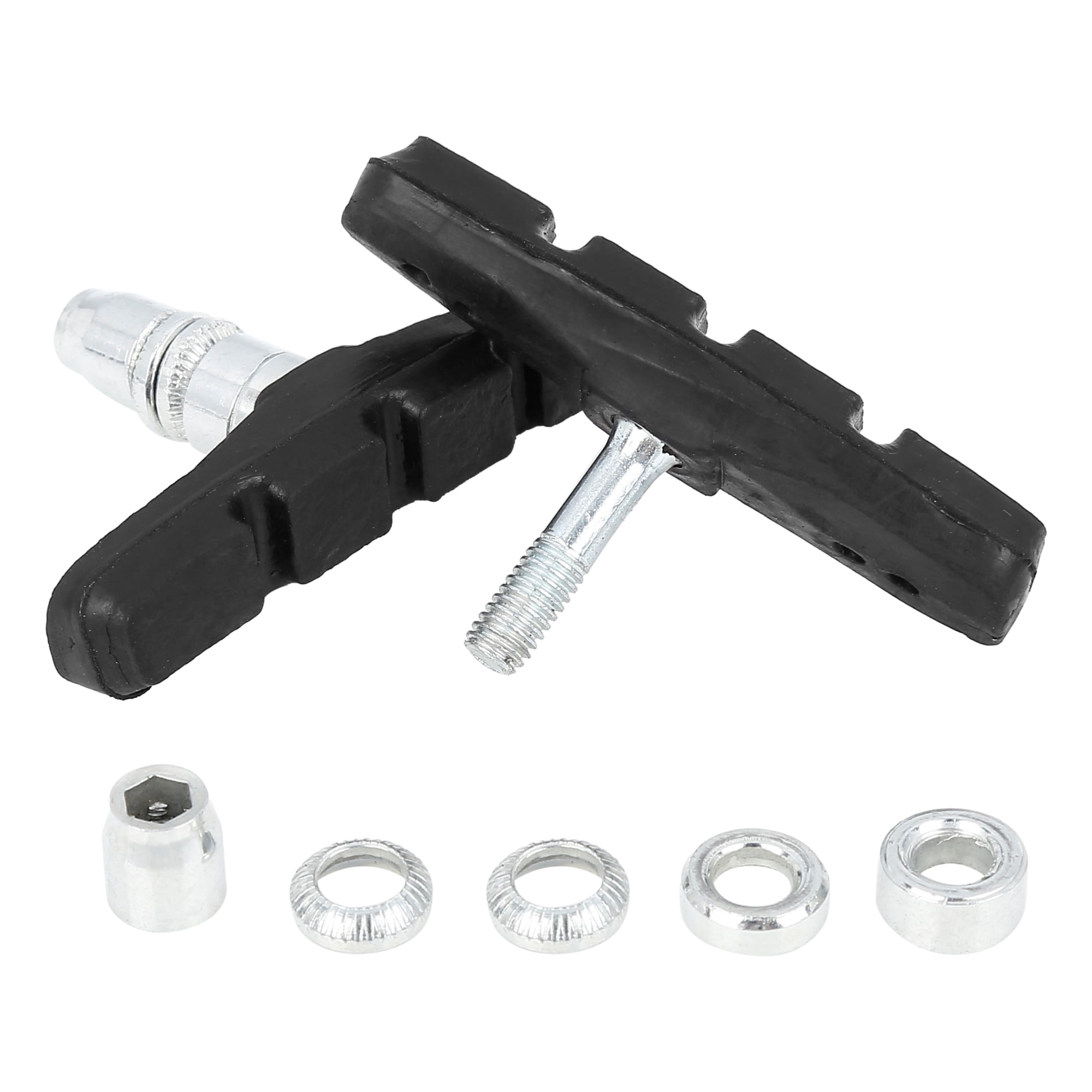 2 Pcs 6mm Thread Dia Carved Black Rubber Mountain Bicycle Road Bike Brake Pads