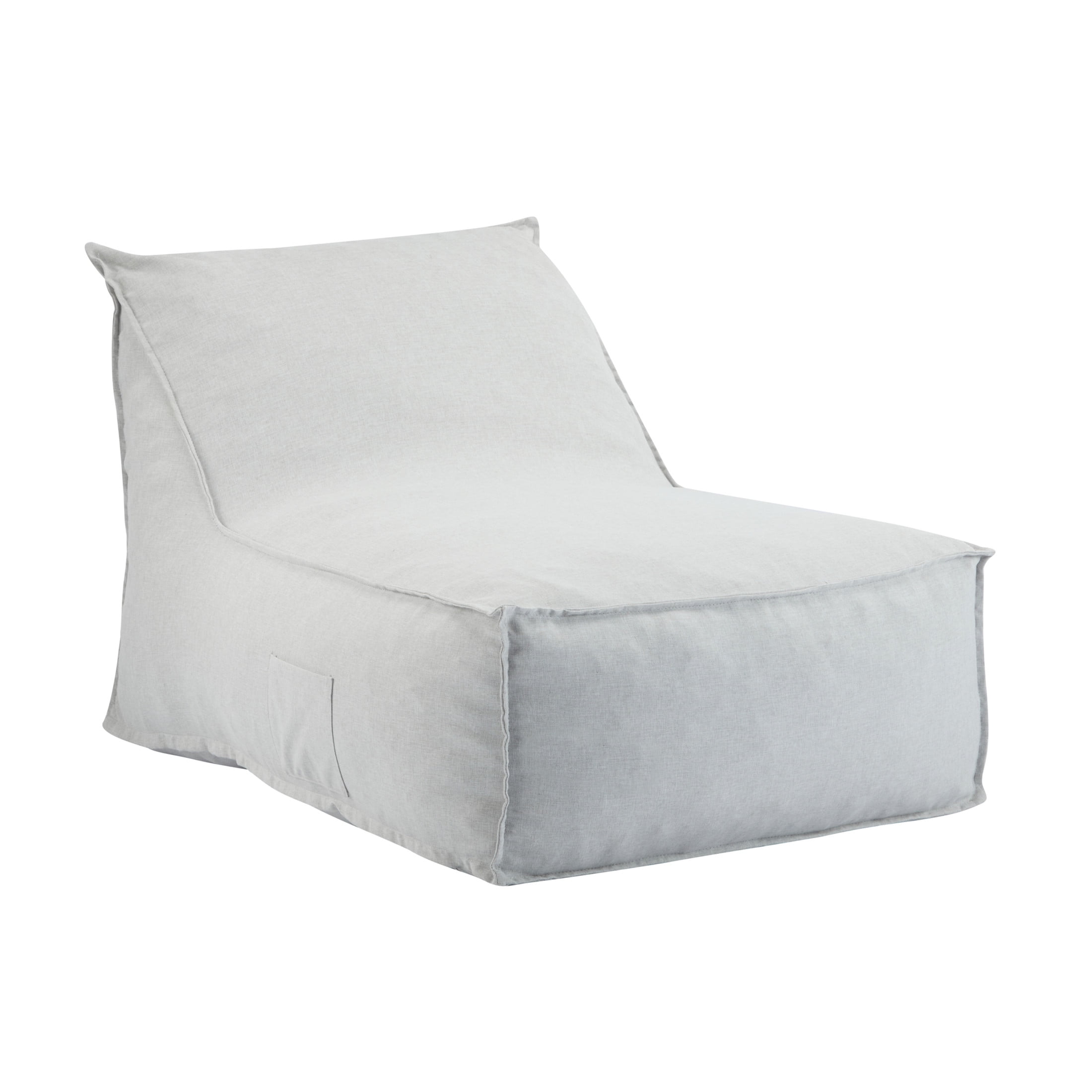 Christopher Knight Home 48" Outdoor Bean Bag Lounge Chair, Weather-Resistant Fabric, Light Gray