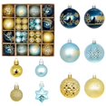 thumbnail image 2 of Christmas Tree Hanging Ornament Set Shatterproof Plastic Assorted Decorative Blue Gold, 2 of 6