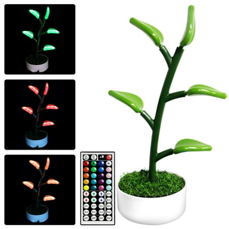

Led Houseplant Artificial Plants Light 16 RGB Colors 4 Modes Plant Table Lamp Modern Home Decor for Dinner Date Gatherings