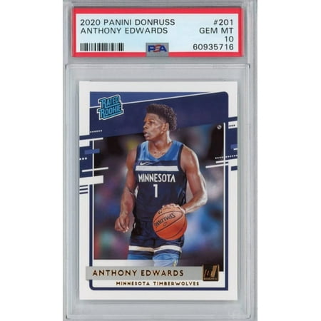 

Graded 2020-21 Panini Donruss Anthony Edwards #201 Rated Rookie RC Basketball Card PSA 10 Gem Mint