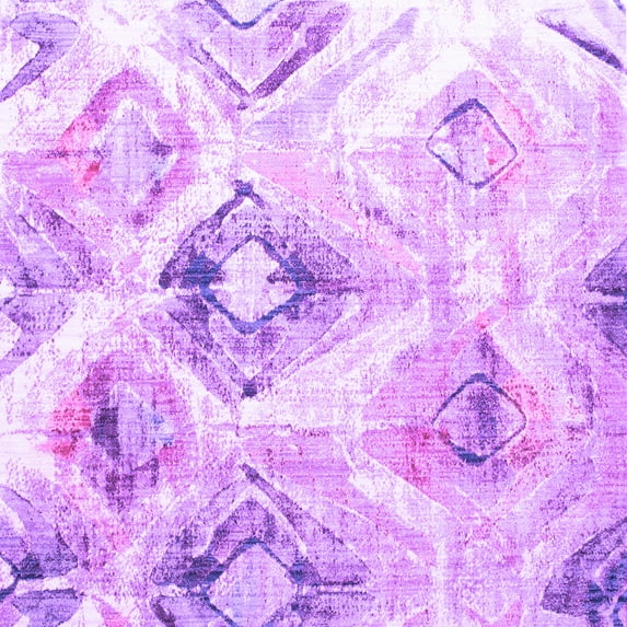 Ahgly Company Indoor Square Abstract Purple Contemporary Area Rugs, 7' Square