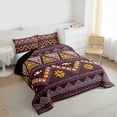 thumbnail image 3 of jejeloiu Western Tribal Aztec Bedding Comforter Set,Rustic Triangle Rhombus Twin Comforter Sets,Purple Orange Bedding Set For Girls Boys,Microfiber Bedroom Decor Reversible,2-Piece, 3 of 8