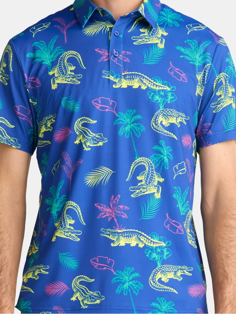 Birdie Bound Men's & Big Men's Novelty Print Golf Polo, Sizes S