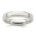 thumbnail image 1 of Solid 925 Sterling Silver 4mm Bevel Edge Size 6 Wedding Band Ring Comfort-Fit, 1 of 3