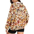 thumbnail image 2 of FOR U DESIGNS Thanksgiving Zip Up Hoodies for Women Lightweight Maple Leaf Oversized Hooded Size XS Long Sweatshirt Hoodie Jackets for Women with Zipper Sportswear with Drawstring, 2 of 7