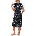 thumbnail image 3 of INSPIRE CHIC Women's V Neck Nightshirt Side Slit Nightgown Short Sleeve Long Sleepshirt with Pockets S Butterfly, 3 of 6
