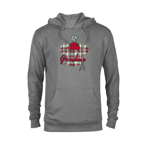Disney Minnie Mouse Christmas Holiday Plaid for Grandma - Pullover Hoodie for Adults - Customized-Athletic Heather