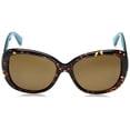 thumbnail image 2 of Kate Spade KS JUDYANN/P/S Plastic Womens Butterfly Polarized Sunglasses Havana Turqoise 56mm Adult, 2 of 4