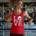 thumbnail image 4 of Love Text Skull Women's Tank Top Vivid Pink Bone Cute Gothic Skeleton Romance Art Valentine Spooky Halloween, 4 of 7