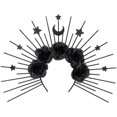 thumbnail image 1 of wonima44 Halloween Black Rose Goddess Halo Crown Headband Gothic Flower Stars Moon Sunburst Zip Tie Spike Sun Headpiece for Cosplay Costume Day of The Dead Masquerade Party, 1 of 1