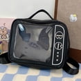 thumbnail image 6 of Hzzsbu TV Design Ita Bag Badge Pin Display Backpack Pu Leather Shoulder Bag for Music Festival Anime Activities, 6 of 7