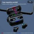 thumbnail image 4 of Bluetooth Headphones Wireless Earbuds 80hrs Playtime Wireless Charging Case Digital Display Sports Ear Buds with Earhook Deep Bass IPX7 Waterproof Over-Ear Earphones for TV Phone Laptop - Black, 4 of 9