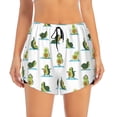 thumbnail image 2 of Xecao's Cute Avocado Yoga for a double-layer running short for women, perfect for gym, tennis, and more, featuring a convenient pocket., 2 of 9