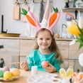 thumbnail image 5 of Wovilon Easter Holiday Decoration Easter Ears Carrot Head Buckle Gauze Dress Easter Style Headband, 5 of 6
